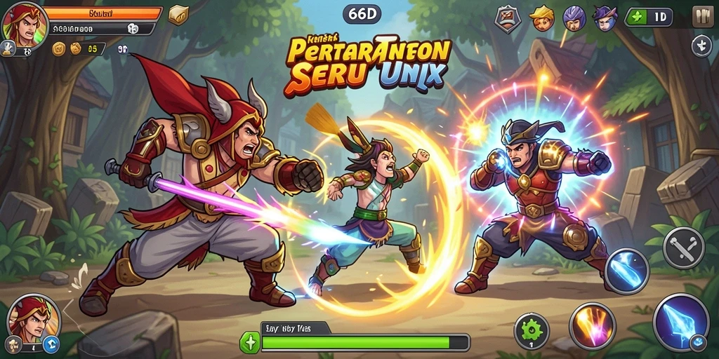 Screenshot gameplay seru dari pertarungan di 66D yang menampilkan karakter bertarung.