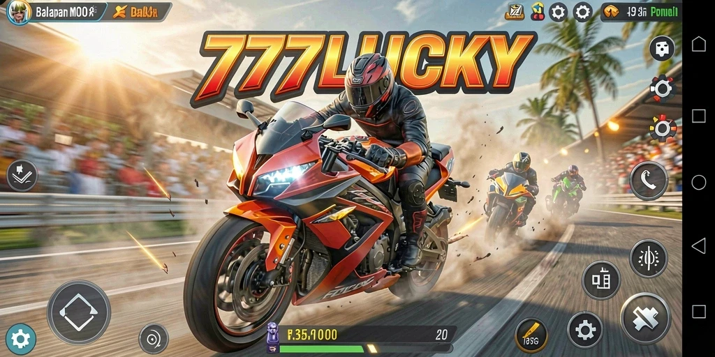 Gameplay balapan motor yang mendebarkan dan seru.