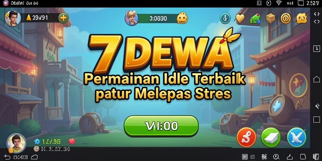Screenshot menunjukkan karakter mengumpulkan sumber daya dalam 7DEWA.