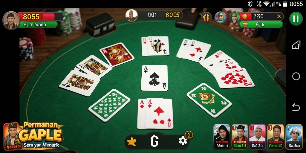 Tampilan gameplay seru dan interaktif dari game Gaple 8055.