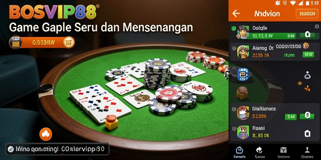 Tampilan gameplay Gaple yang menarik dan interaktif.