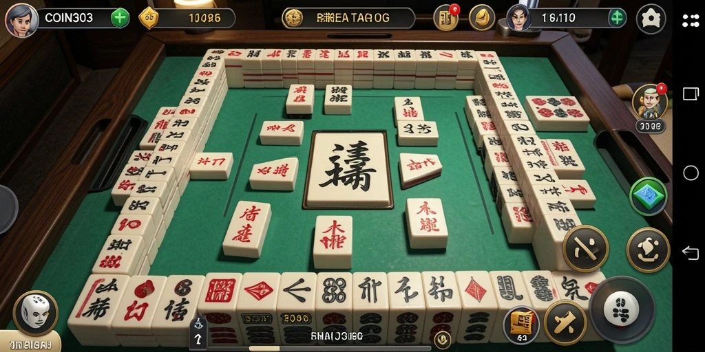 Tampilan menarik permainan Mahjong dengan ubin berwarna-warni.