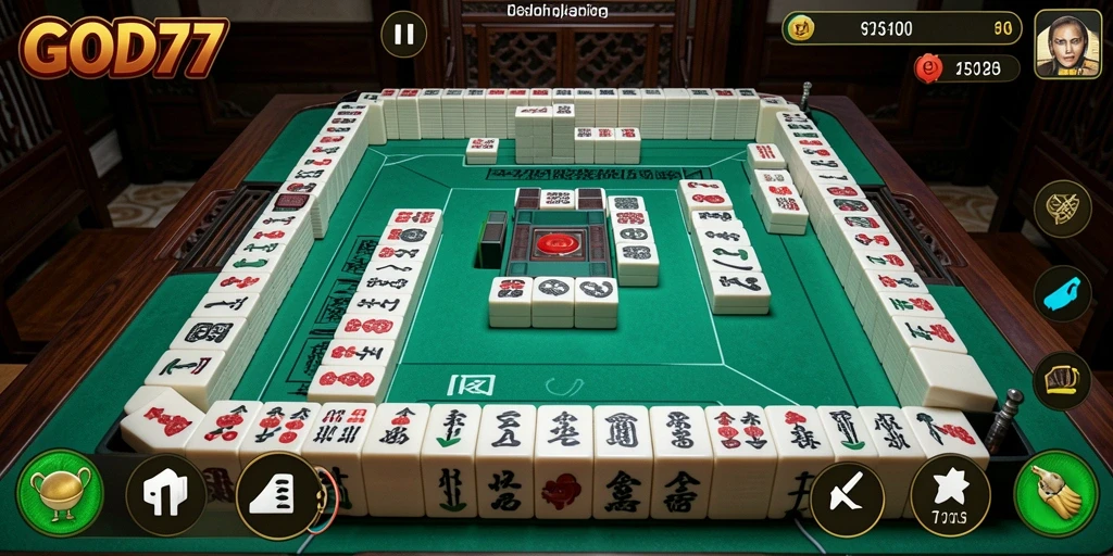 Tampilan gameplay menarik dari game Mahjong GOD77.
