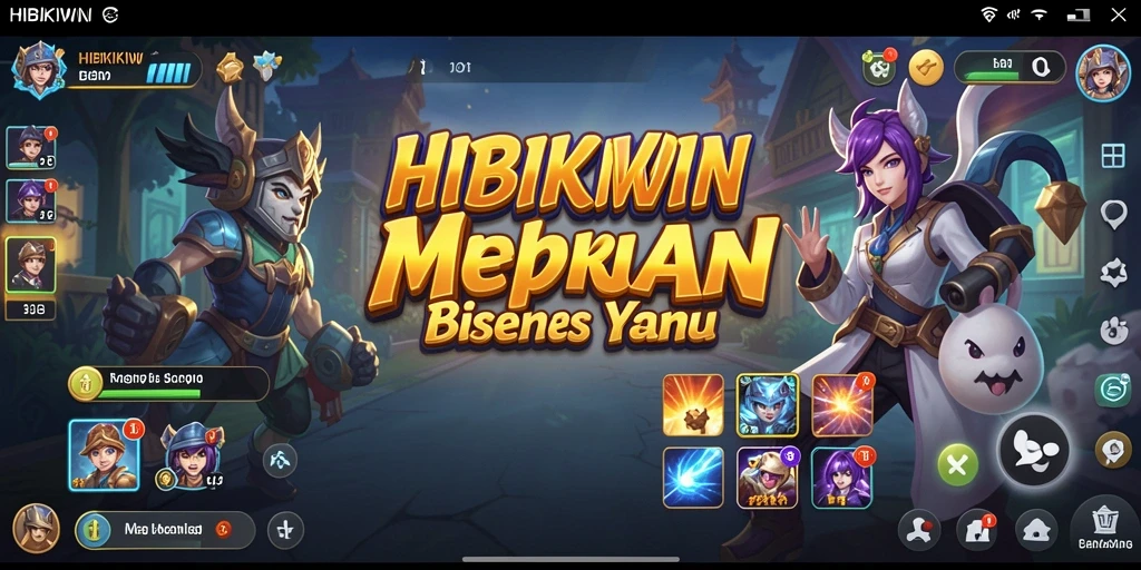 Tampilan gameplay HIBIKIWIN dengan elemen Tycoon yang menarik.