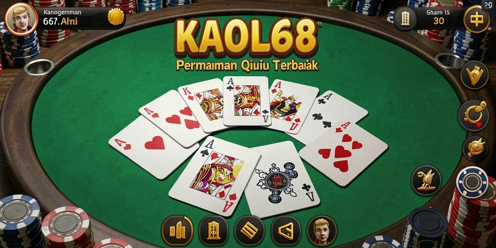 Tampilan gameplay seru dari KAOL68 saat bertanding QiuQiu.