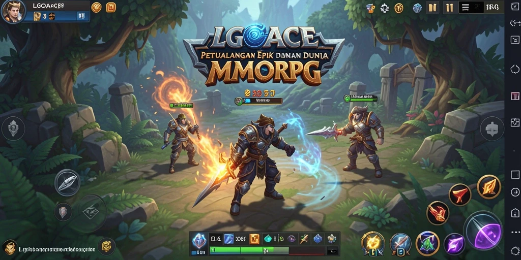 Gameplay LGOACE yang penuh aksi dalam dunia MMORPG.
