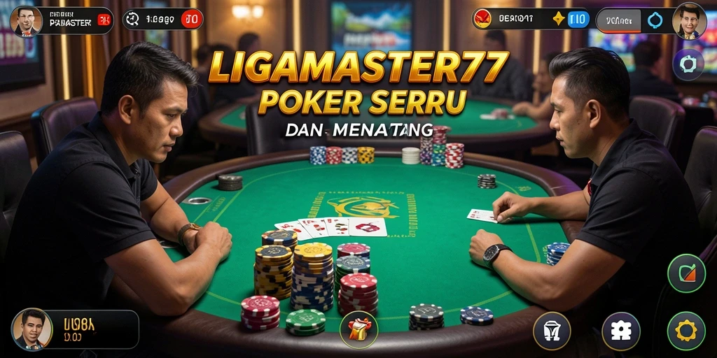 Gameplay menarik di LIGAMASTER77 dengan suasana Poker yang mendebarkan.