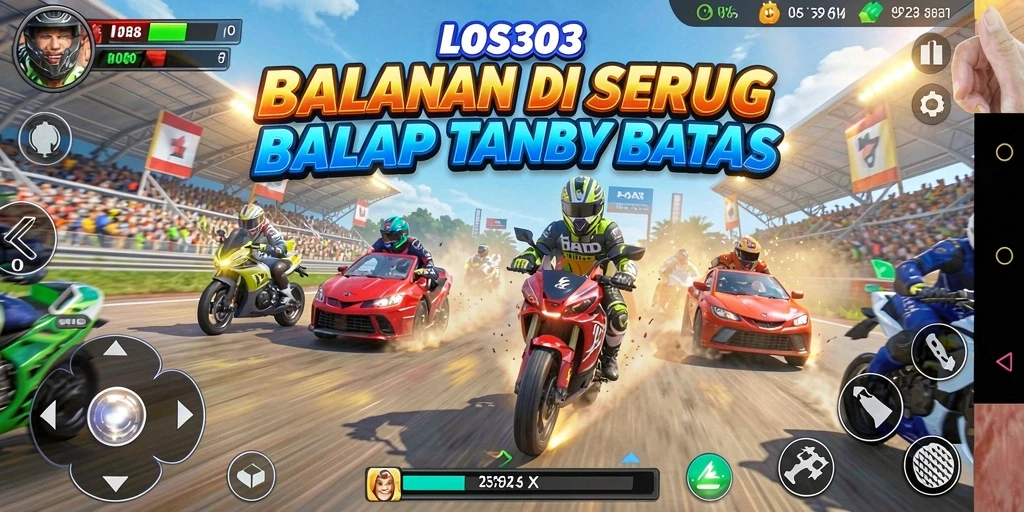 Gameplay seru dan mendebarkan di balapan tanpa batas.