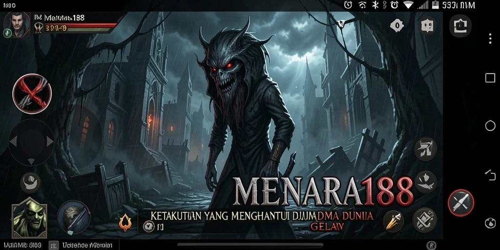 Tampilan gameplay menegangkan di dalam menara yang angker.