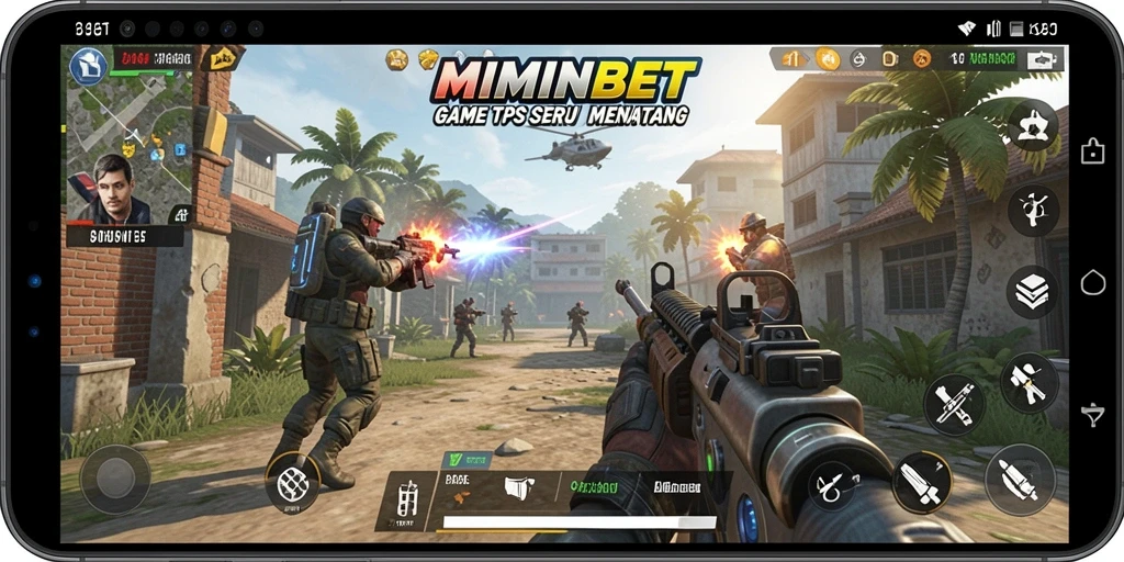 Screenshot gameplay MIMINBET menampilkan aksi pertempuran yang seru.