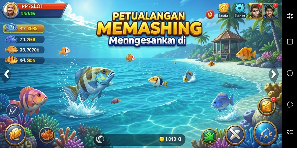 Tampilan gameplay seru dari PP7SLOT saat memancing ikan.