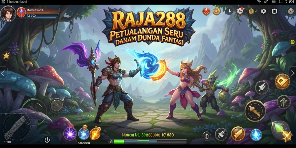Tampilan gameplay RAJA288 yang menampilkan berbagai petualangan seru.