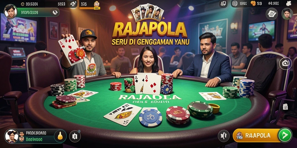 Gameplay seru RAJAPOLA menunjukkan pertarungan strategis dalam permainan Poker.