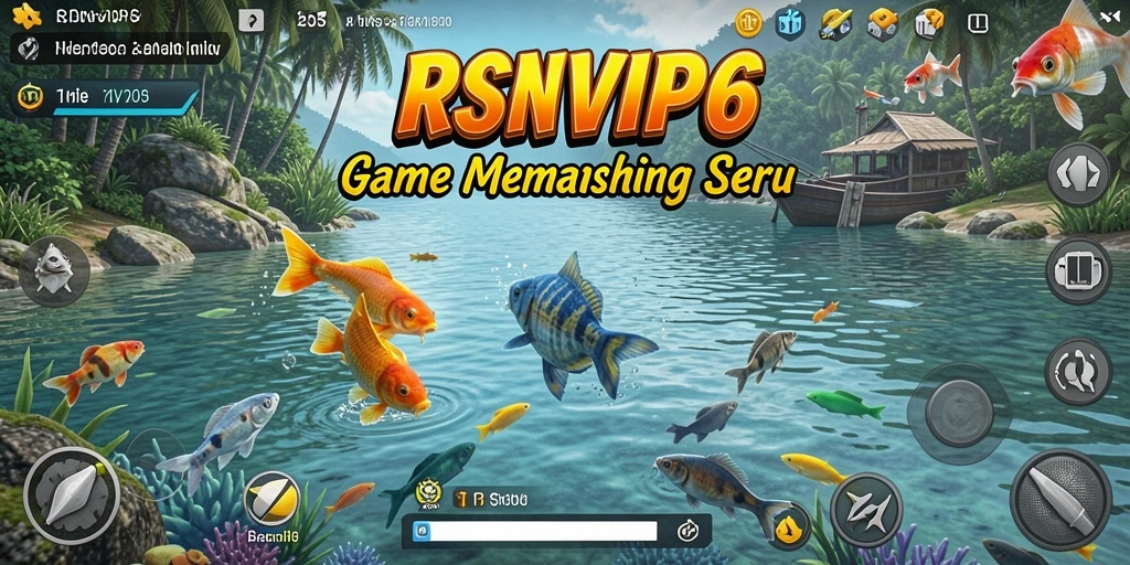 Screenshot gameplay RSNVIP6 yang menampilkan aksi memancing yang mendebarkan.