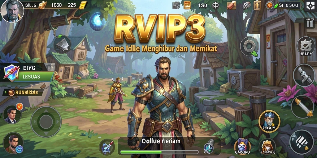 Screenshot gameplay RVIP3 yang menampilkan interaksi karakter Idle.