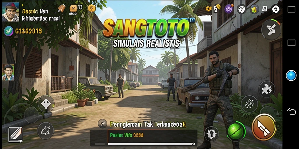 Screenshot utama SANGTOTO menunjukkan gameplay simulasi yang mendetail.
