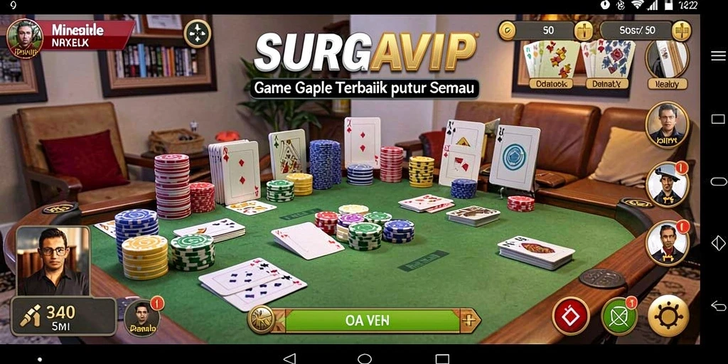 Tampilan gameplay SURGAVIP yang seru dalam permainan Gaple.