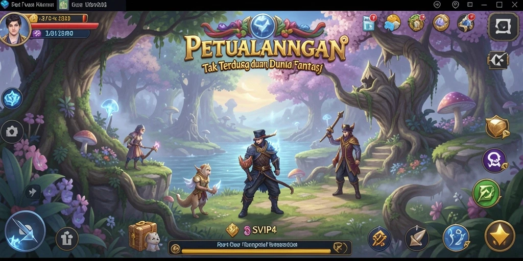 Screenshot dari gameplay SVIP4 menunjukkan aksi menegangkan di dunia petualangan.