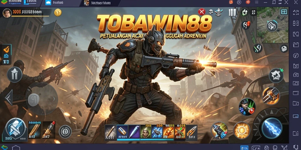 Screenshot TOBAWIN88 menampilkan pertarungan aksi yang mendebarkan.
