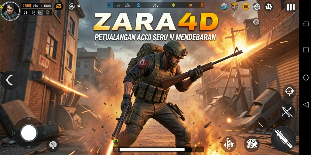 Tampilan aksi seru dalam gameplay ZARA4D.