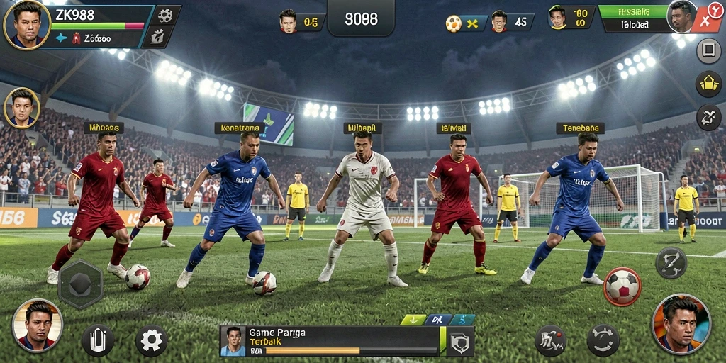 Tampilan gameplay menarik dari ZK988 yang menunjukkan aksi olahraga.